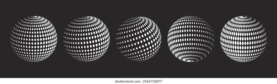 earth globe shape made of dots vector design isolated black background