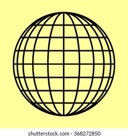 Earth Globe sign. Flat style icon vector illustration.