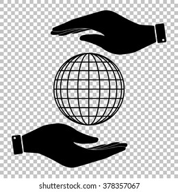 Earth Globe sign. Flat style icon vector illustration.