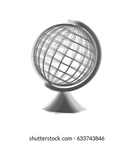 Earth Globe sign. Vector. Gray icon shaked at white background.