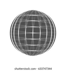 Earth Globe sign. Vector. Gray icon shaked at white background.