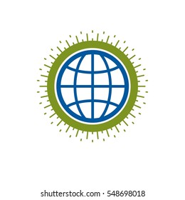 Earth globe sign, vector icon.