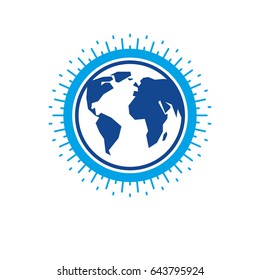 Earth globe sign, vector icon.