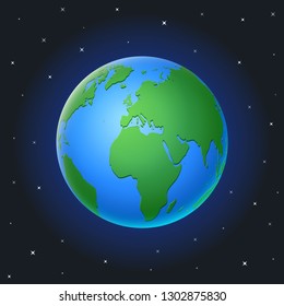 Earth Globe in space.Vector  Illustration EPS10