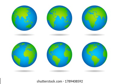 Earth Globe Sphere World Map Continents Stock Vector (Royalty Free ...