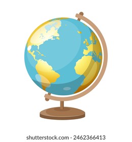 Earth globe spherical model of our planet isolated on a white background	