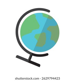 Earth globe with stand icon. Vector illustration
