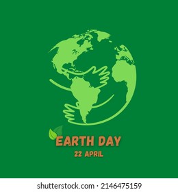 earth, globe, text cartoon graphic vector illustration. top view, perfect for background and commemorate earth day