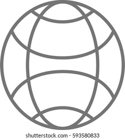 Earth globe thin line icon. Flat design.