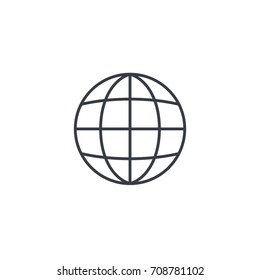 earth, globe thin line icon. Linear vector illustration. Pictogram isolated on white background
