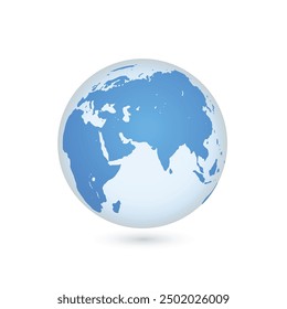 Earth globe transparent mock up world map sphere shape realistic vector illustration. Global geography cartography round planet with continent and ocean science education ecology environment