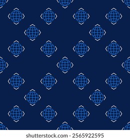 Earth Globe vector concept minimal linear seamless pattern