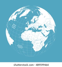 Earth globe vector detailed illustration