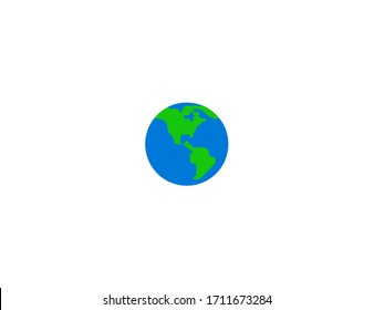 Earth globe vector flat icon. Globe Showing Americas. Isolated earth globe emoji illustration 