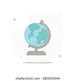 earth globe vector flat illustration on white