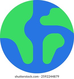 Earth Globe Vector for Global Ecology. Planet Earth illustration, world environment concept, geography and sustainability icon. Flat icon