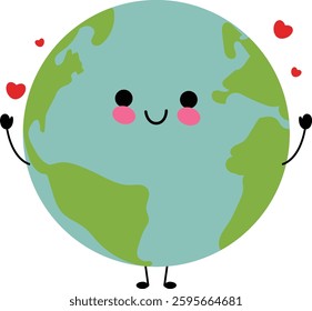 Earth Globe Vector With Hearts