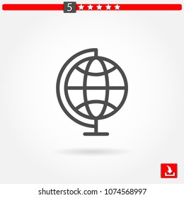 earth globe vector icon