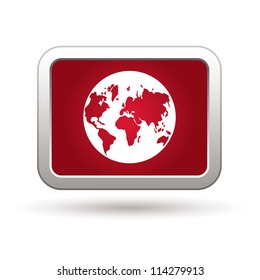 Earth globe vector icon. Vector
