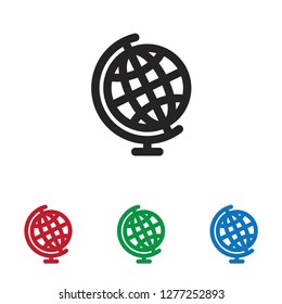 Earth globe vector icon