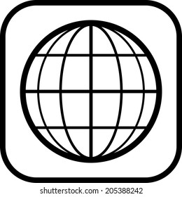 Earth globe vector icon