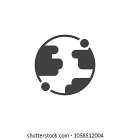 Earth globe vector icon. filled flat sign for mobile concept and web design. Planet simple solid icon. Symbol, logo illustration. Pixel perfect vector graphics
