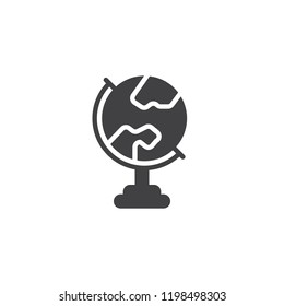 Earth globe vector icon. filled flat sign for mobile concept and web design. Geography globe simple solid icon. Symbol, logo illustration. Pixel perfect vector graphics