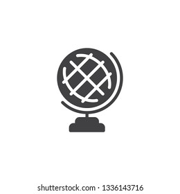 Earth globe vector icon. filled flat sign for mobile concept and web design. Geography globe glyph icon. Symbol, logo illustration. Pixel perfect vector graphics