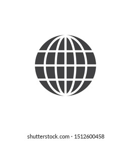 Earth globe vector icon. filled flat sign for mobile concept and web design. Globe grid glyph icon. Symbol, logo illustration. Vector graphics
