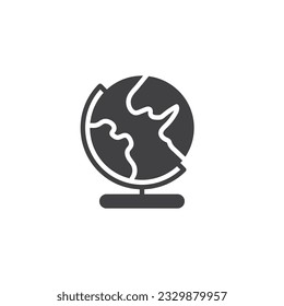 Earth globe vector icon. filled flat sign for mobile concept and web design. World earth globe glyph icon. Symbol, logo illustration. Vector graphics