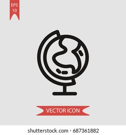 Earth globe vector icon, illustration symbol