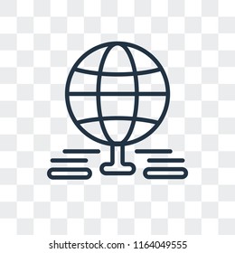 Earth globe vector icon isolated on transparent background, Earth globe logo concept