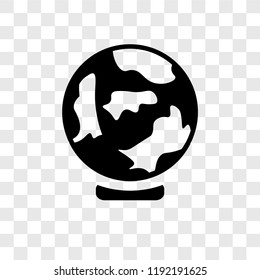 Earth globe vector icon isolated on transparent background, Earth globe transparency logo concept