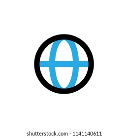 Earth globe vector icon. Pictogram from set Smartphone Essentials. Isolated on white background