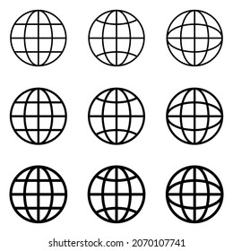 Earth globe vector icon set
