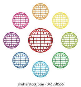Earth Globe - Vector icon set