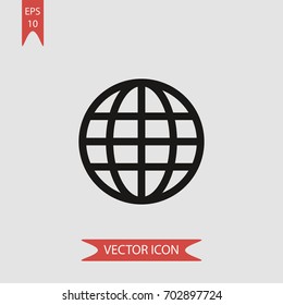 Earth globe  vector icon, simple world symbol sign, modern vector illustration for web, mobile design 
