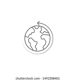 Earth globe vector icon symbol isolated on white background