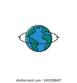 Earth globe vector icon symbol isolated on white background