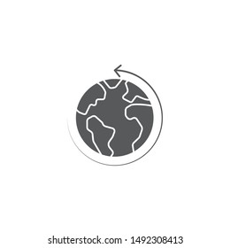 Earth globe vector icon symbol isolated on white background