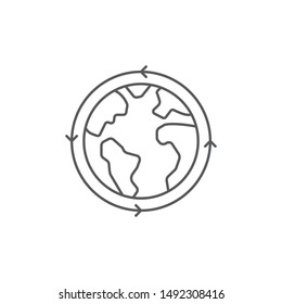 Earth globe vector icon symbol isolated on white background