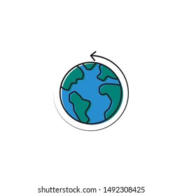 Earth globe vector icon symbol isolated on white background