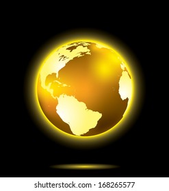 Earth globe vector illustration.