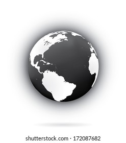 Earth globe vector illustration.