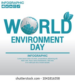 Earth globe vector illustration can be use as flyer, banner or poster. World Environment Day concept.