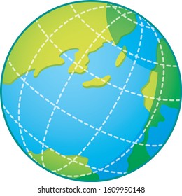 Earth Globe Vector Illustration Editable
