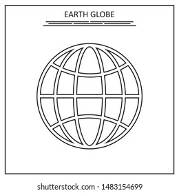 Earth Globe. Vector illustration. Flat design.