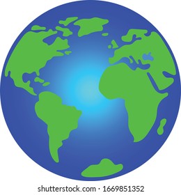 Earth globe in vector illustration with planet, continents and ocean
