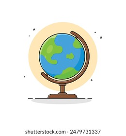 Earth Globe Vector Illustration. Study Object Concept Design