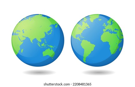 Vector de Globe terrestre aislado en fondo blanco